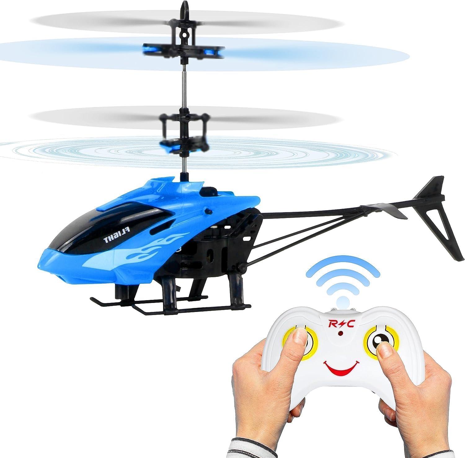 Flying Helicopter,Remote Control Helicopter for 6 + Years Boys Indoor and Outdoor, Palm Sensing Helicopter with led Lights (Pack of 1) (Multi Color)